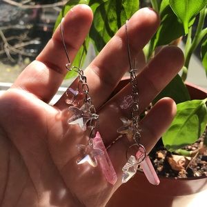 dangly pink earrings
